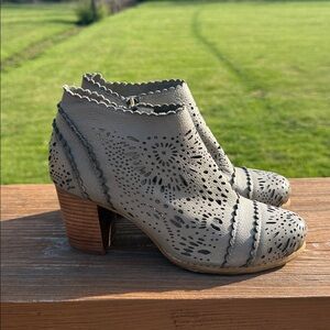 L’Artiste By Spring Step Leather Ankle Boots Gray 38